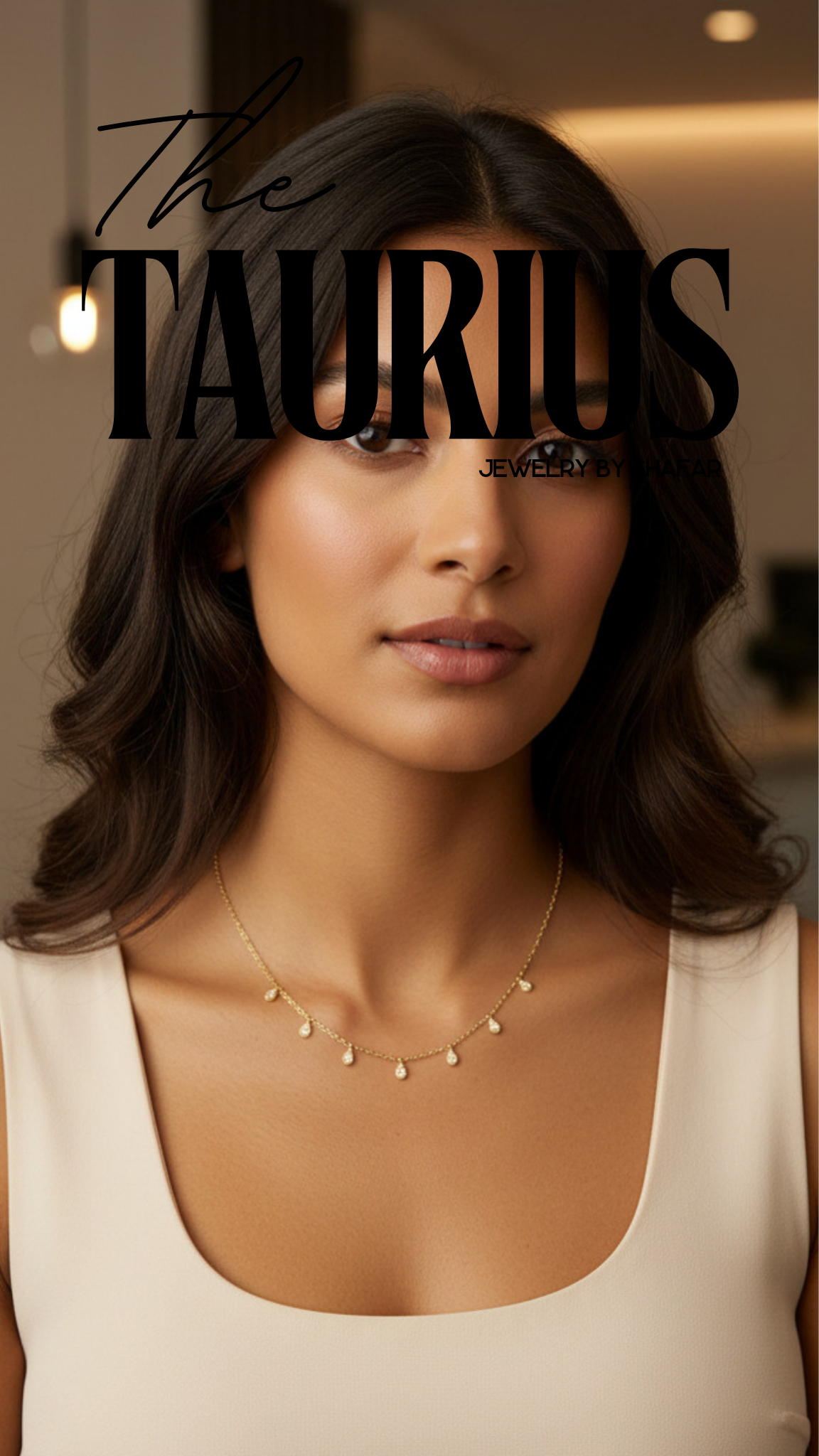 Crystal Droplet Charm Necklace