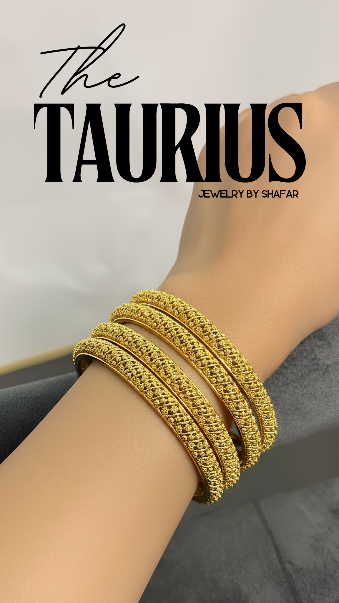 Traditional Gold Textured Bangles Set of 4