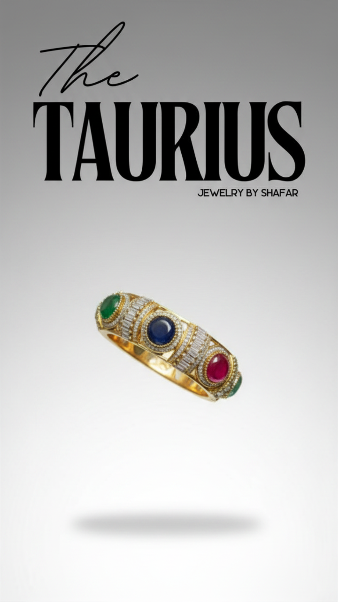 Navratna Multi Stone American Diamond Traditional Gold Kada