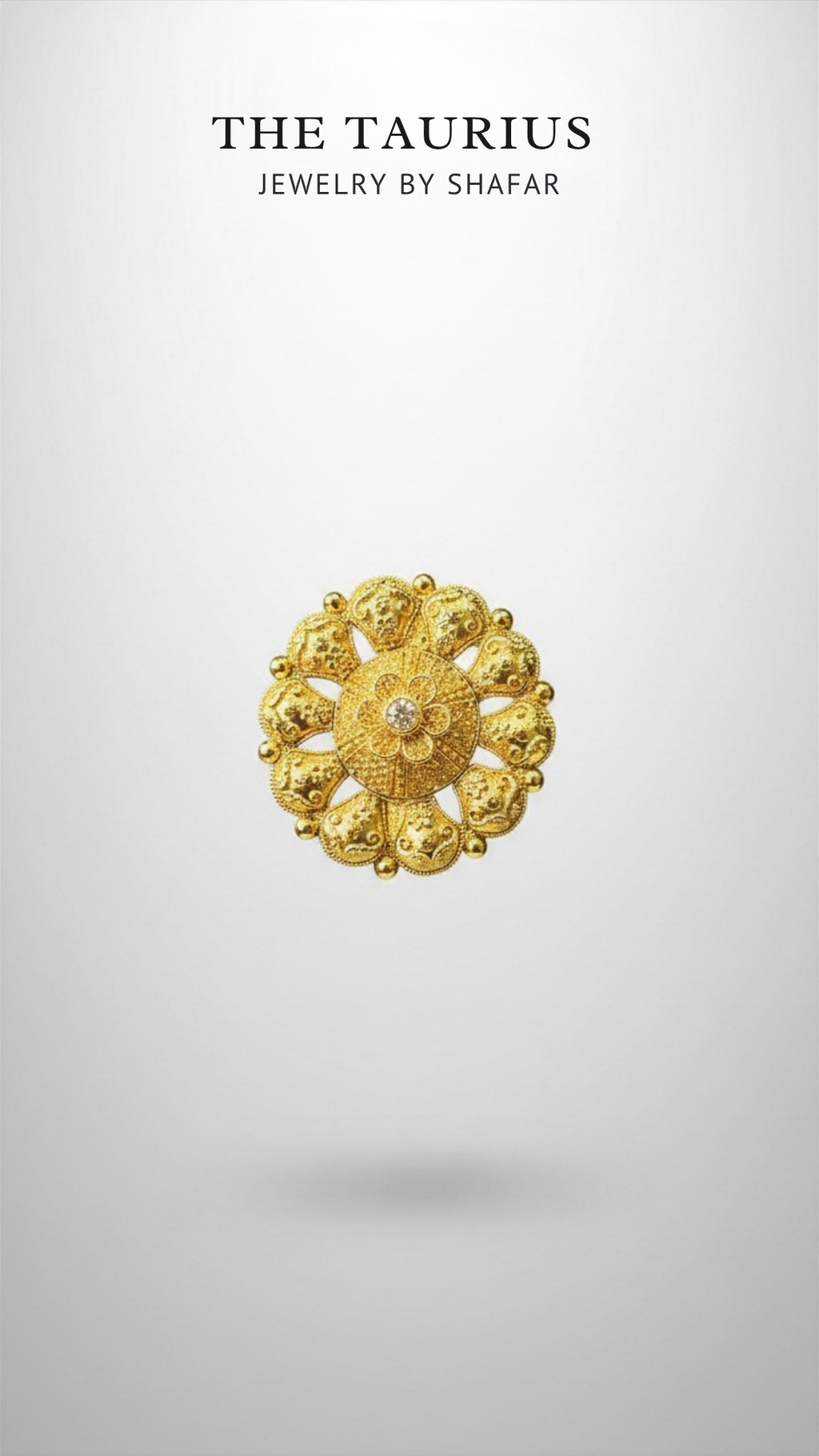 Antique Gold Floral Medallion Adjustable Ring