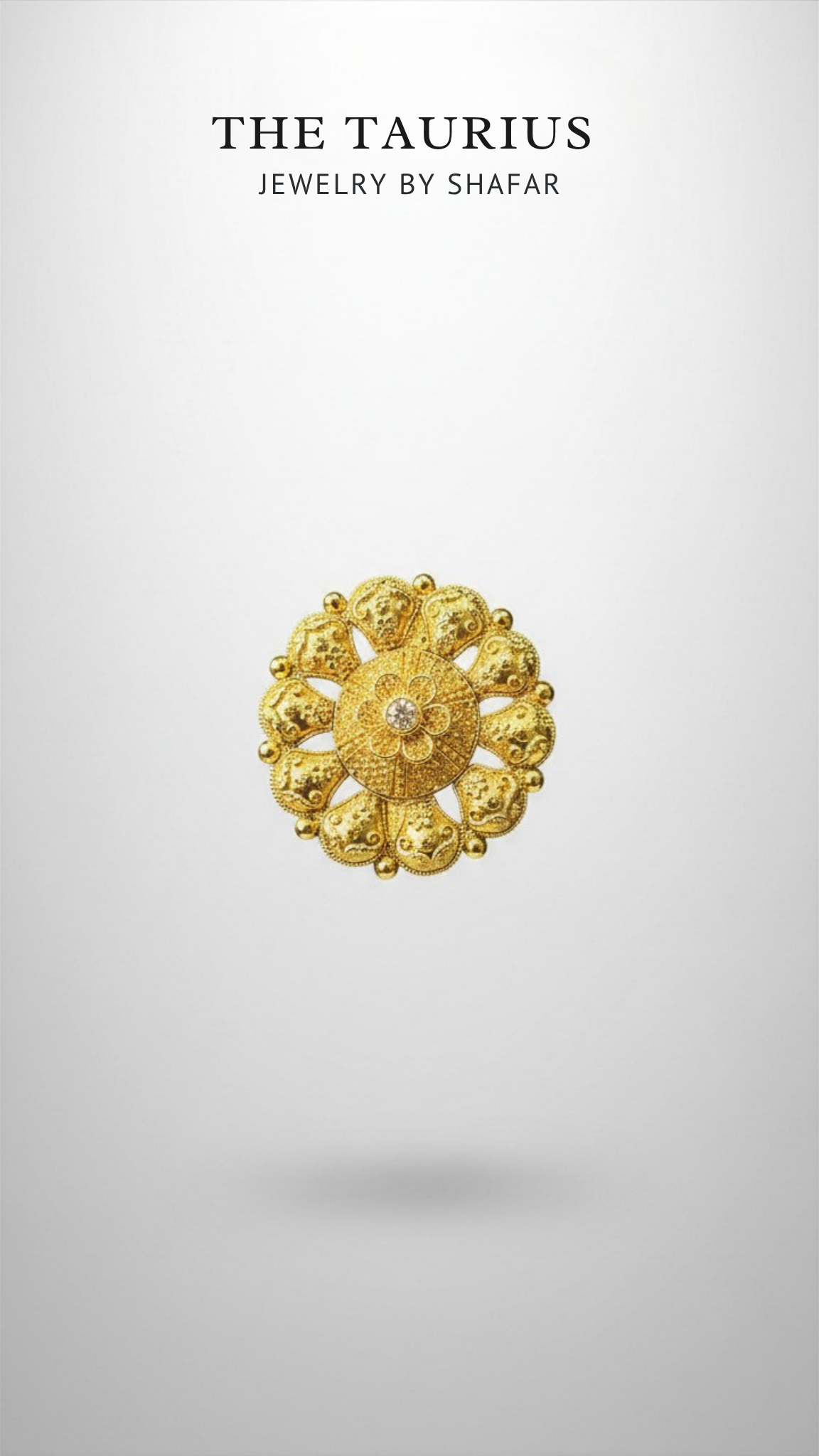 Antique Gold Floral Medallion Adjustable Ring