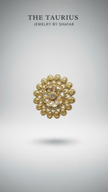 Antique Gold Polki Floral Cocktail Adjustable Ring