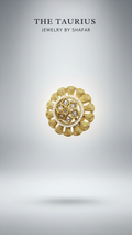 Antique Gold Star Polki Pearl Border Adjustable Ring