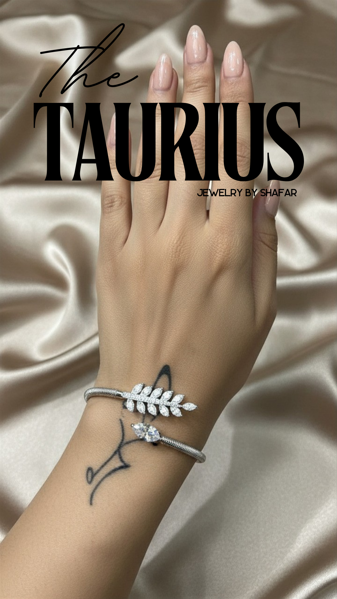 Silver Plated Crystal Leaf Cuff Bracelet