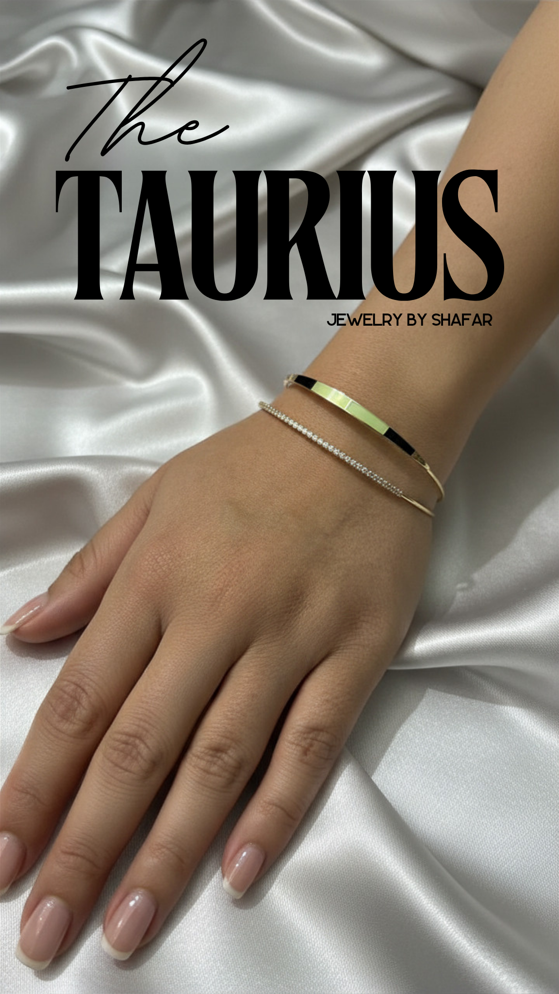 18K Gold Plated ID Bar & Tennis Bracelet Stack