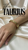 18K Gold Plated Celestial Enamel Wide Cuff Bangle