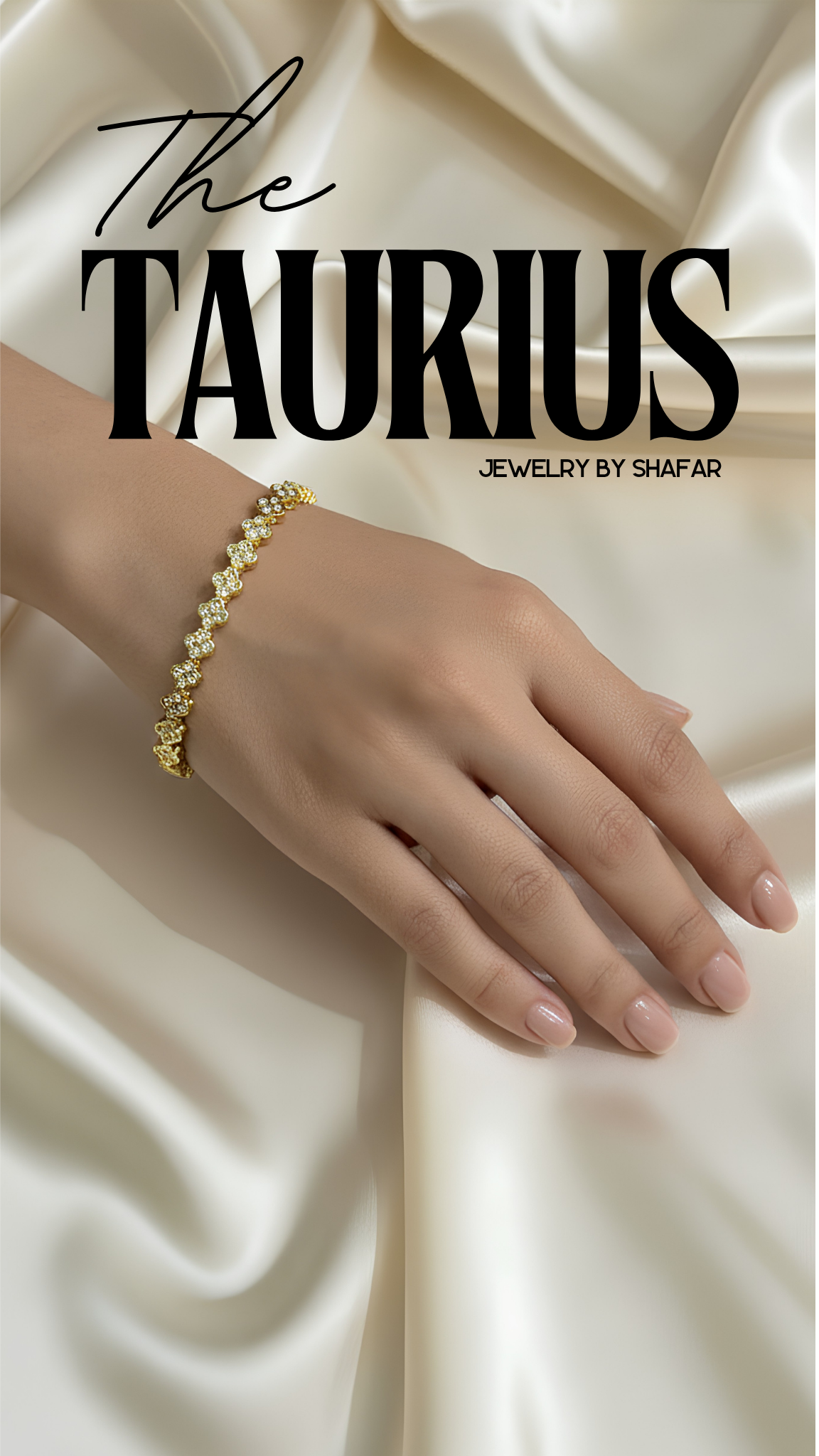 18K Gold Plated Floral Cluster Tennis Bracelet