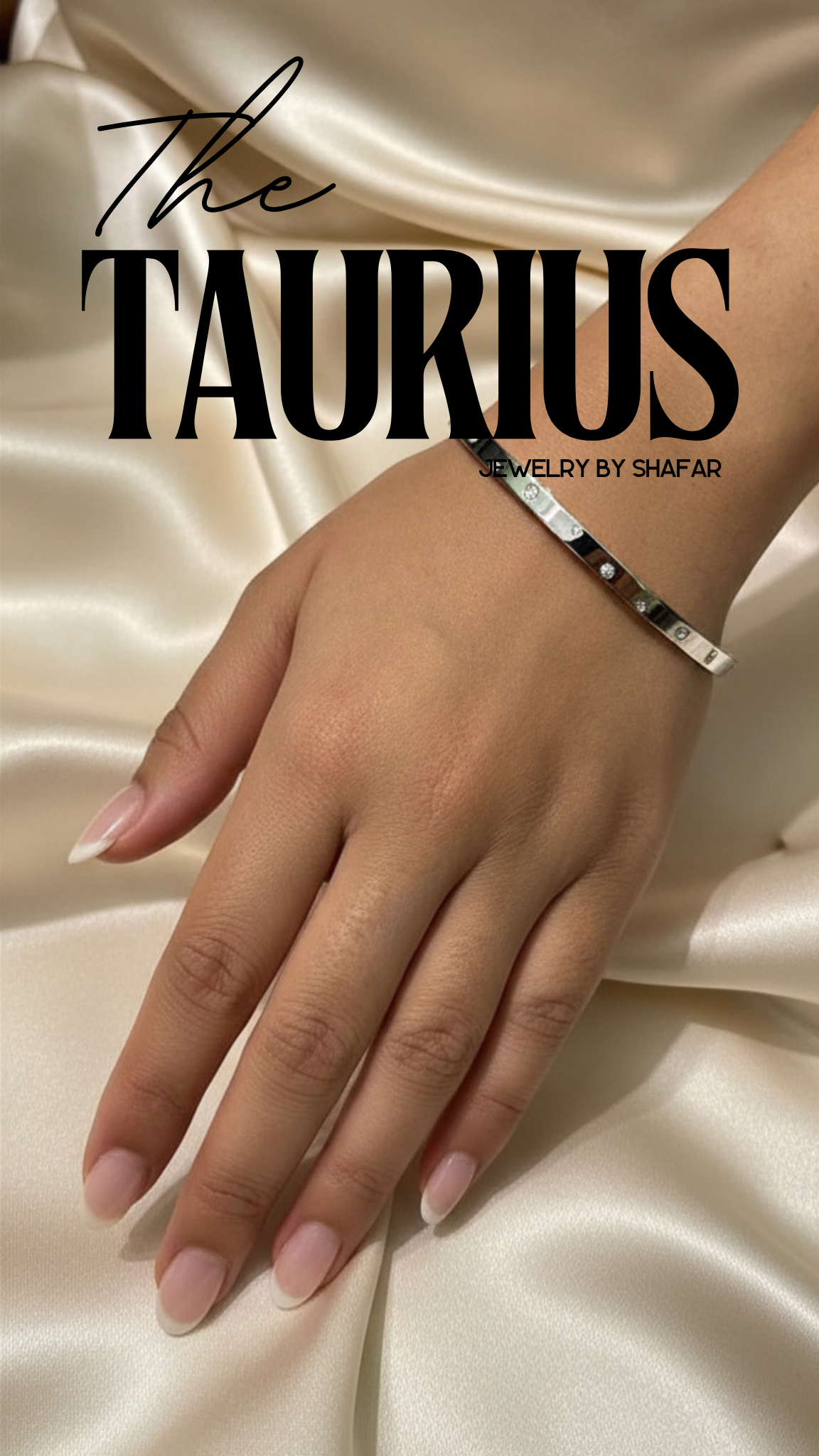 Grade A Silver Plated Screw-Motif Cuff Bangle with Crystal Stations