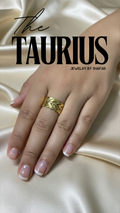 18K Gold Plated Leaf Texture Adjustable Ring - Anti Tarnish & Waterproof