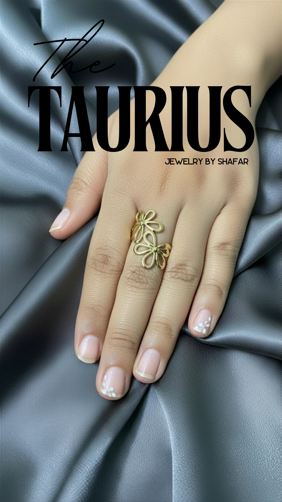 18K Gold Plated Double Daisy Flower Adjustable Ring - Anti Tarnish & Waterproof