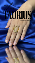 18K Gold Plated Oval Frame Minimalist Adjustable Ring - Anti Tarnish & Waterproof