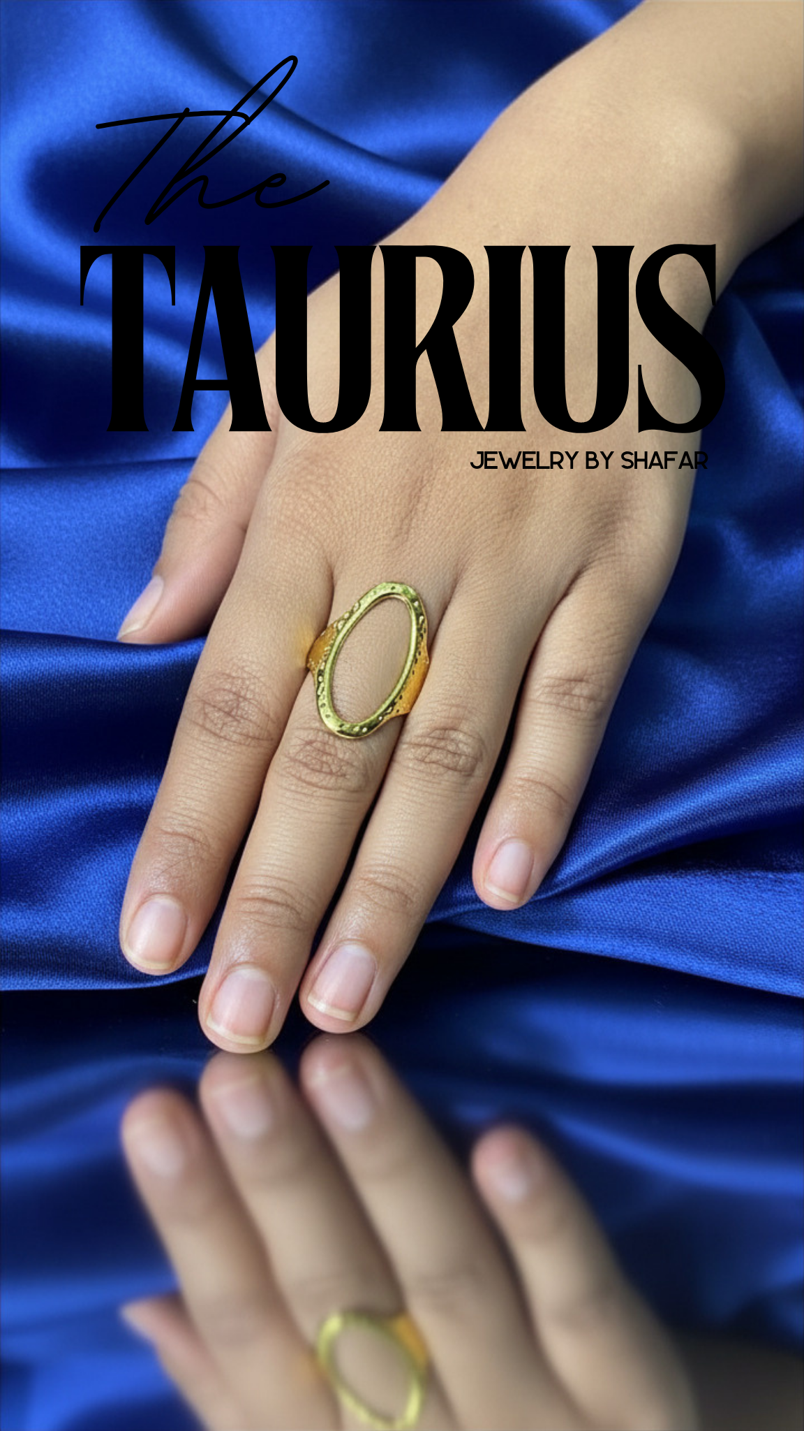 18K Gold Plated Oval Frame Minimalist Adjustable Ring - Anti Tarnish & Waterproof