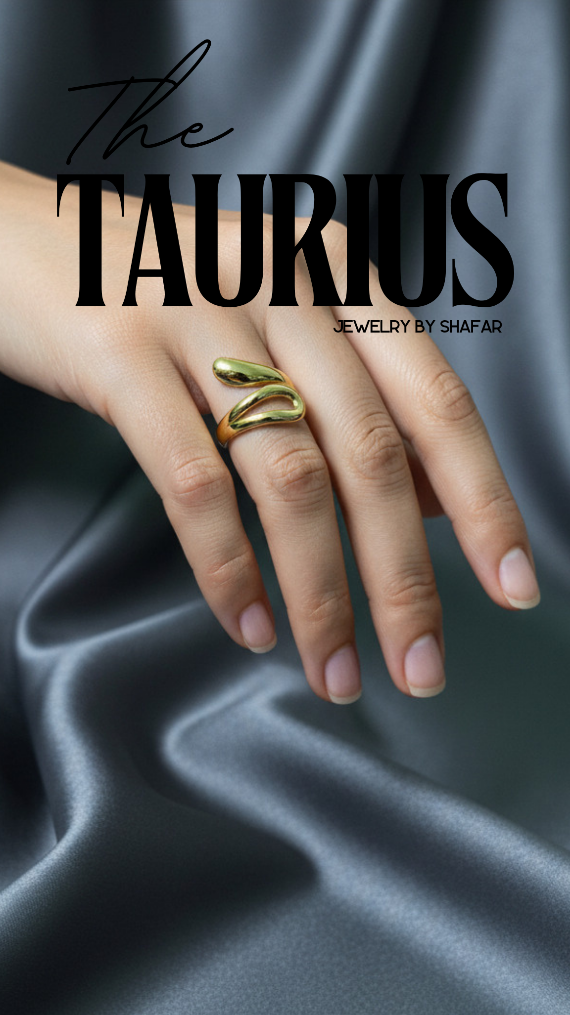 18K Gold Plated Liquid Drop Snake Adjustable Ring - Anti Tarnish & Waterproof