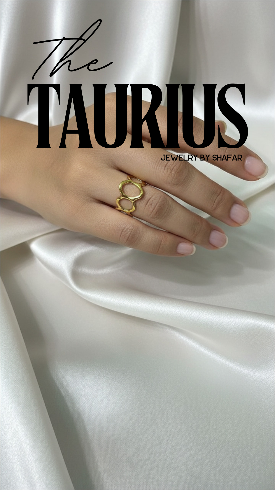 18K Gold Plated Double Hexagon Open Frame Adjustable Ring - Anti Tarnish & Waterproof