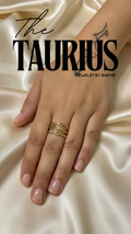 18K Gold Plated Celestial Moon & Star Charm Stacked Adjustable Ring - Anti Tarnish & Waterproof