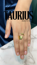 18K Gold Plated Bold Dome Wrap Adjustable Ring - Anti Tarnish & Waterproof
