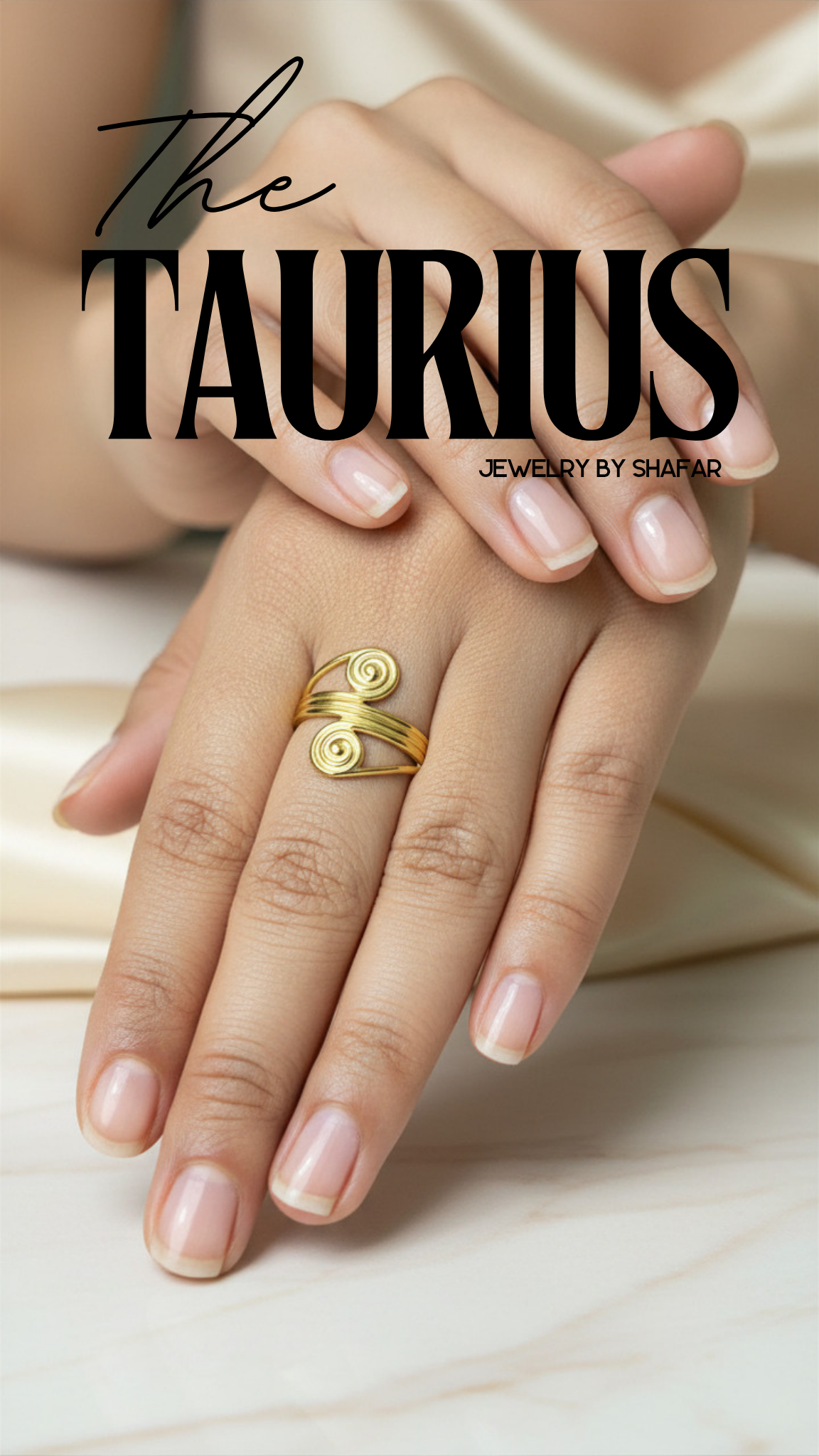 18K Gold Plated Double Spiral Coil Wrap Adjustable Ring - Anti Tarnish & Waterproof