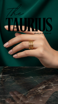 18K Gold Plated Bamboo Segment Link Adjustable Ring - Anti Tarnish & Waterproof