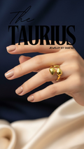 18K Gold Plated Double Teardrop Dome Adjustable Ring - Anti Tarnish & Waterproof