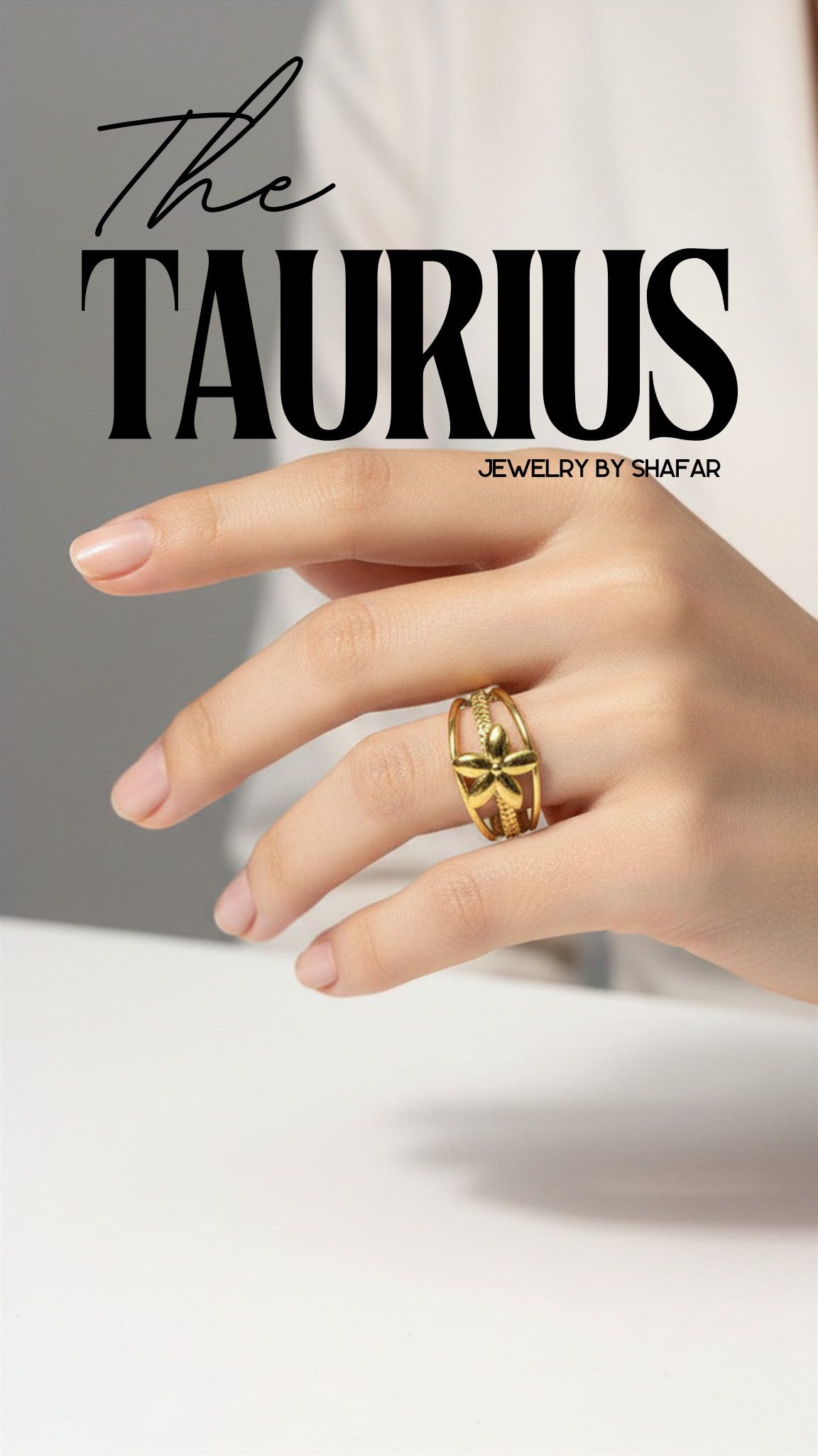 18K Gold Plated Bow Knot Wide Band Adjustable Ring - Anti Tarnish & Waterproof