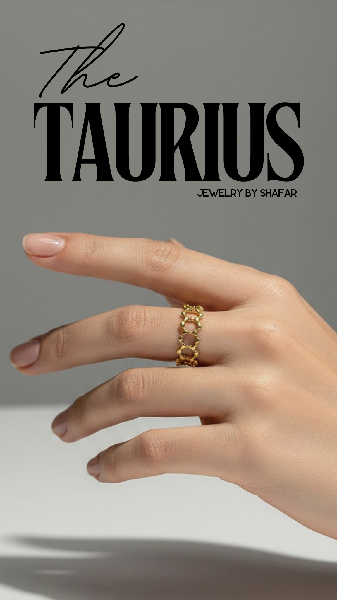 18K Gold Plated Open Circle Chain Link Band Adjustable Ring - Anti Tarnish & Waterproof