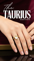 18K Gold Plated Pearl Teardrop Leaf Cuff Adjustable Ring - Anti Tarnish & Waterproof