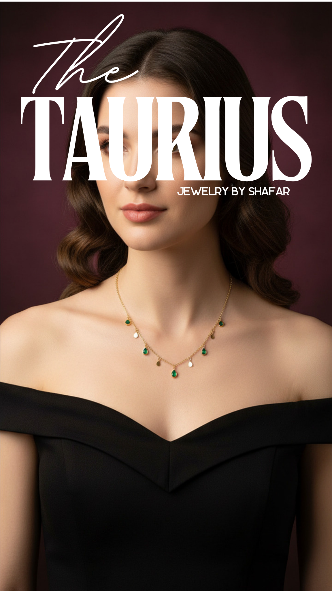 Emerald Green Droplet Charm Necklace