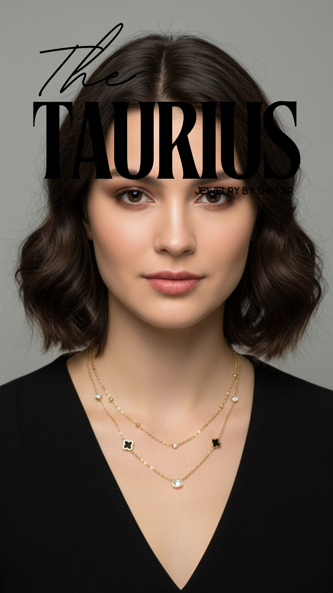 Double Layer Clover & Diamond Necklace