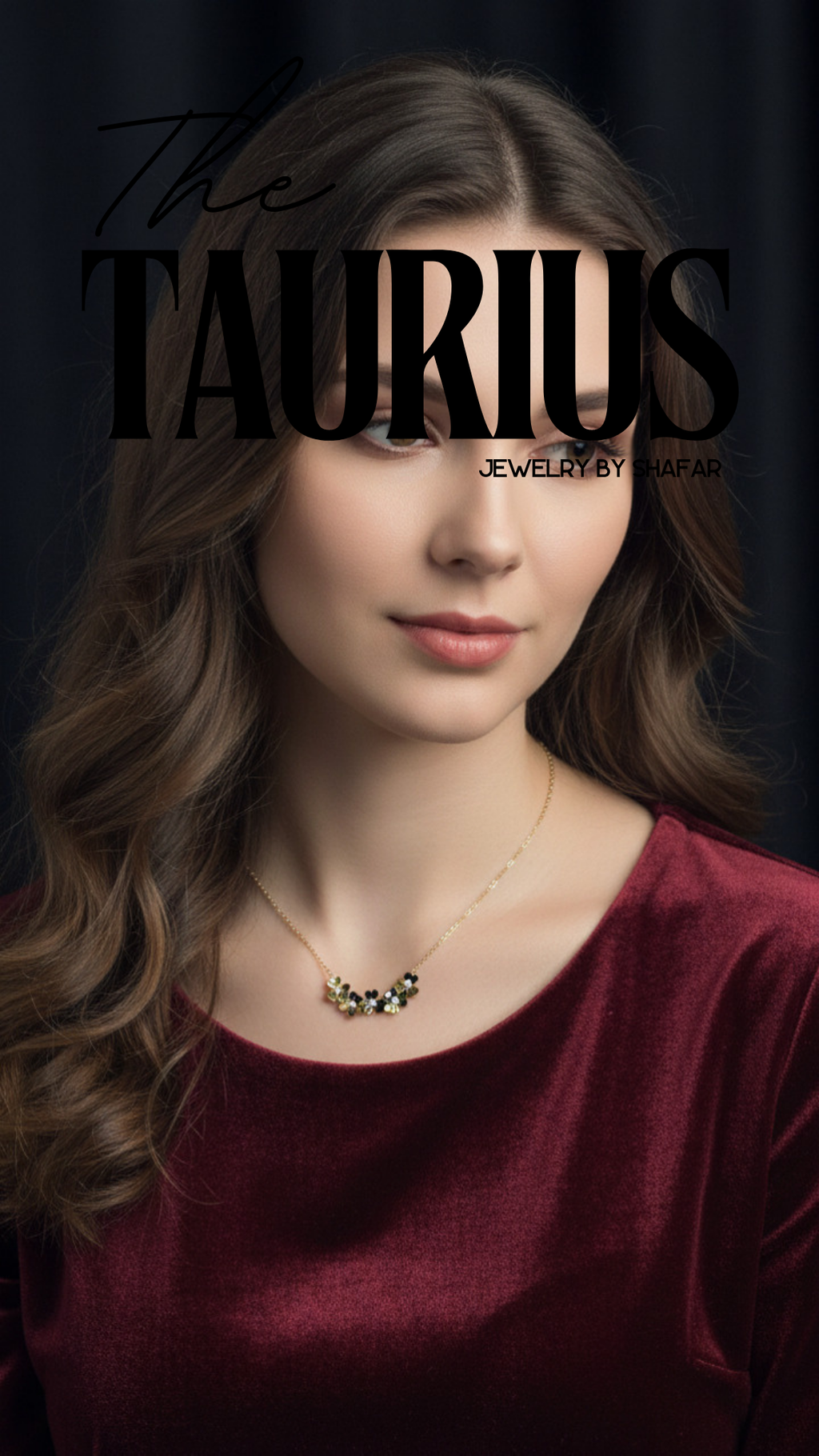 Dark Floral Cluster Pendant Necklace