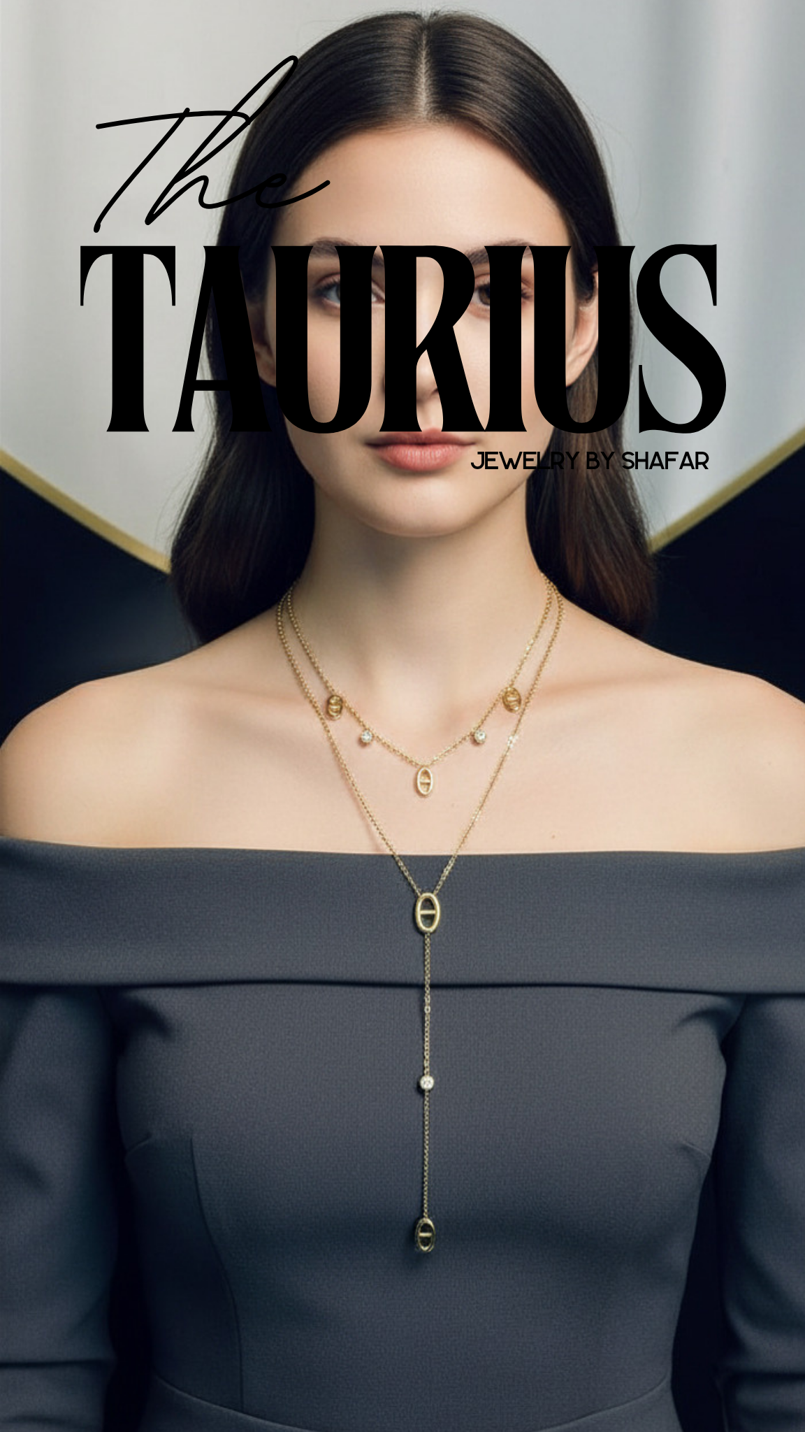 Double Layer Oval Link Lariat Necklace