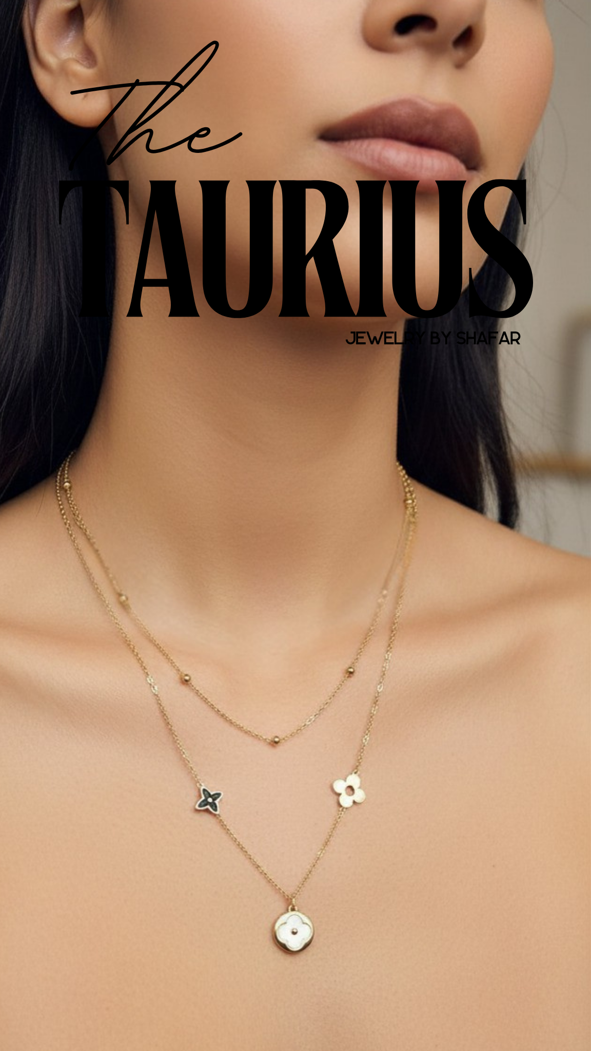Gold Clover Charm Layered Necklace