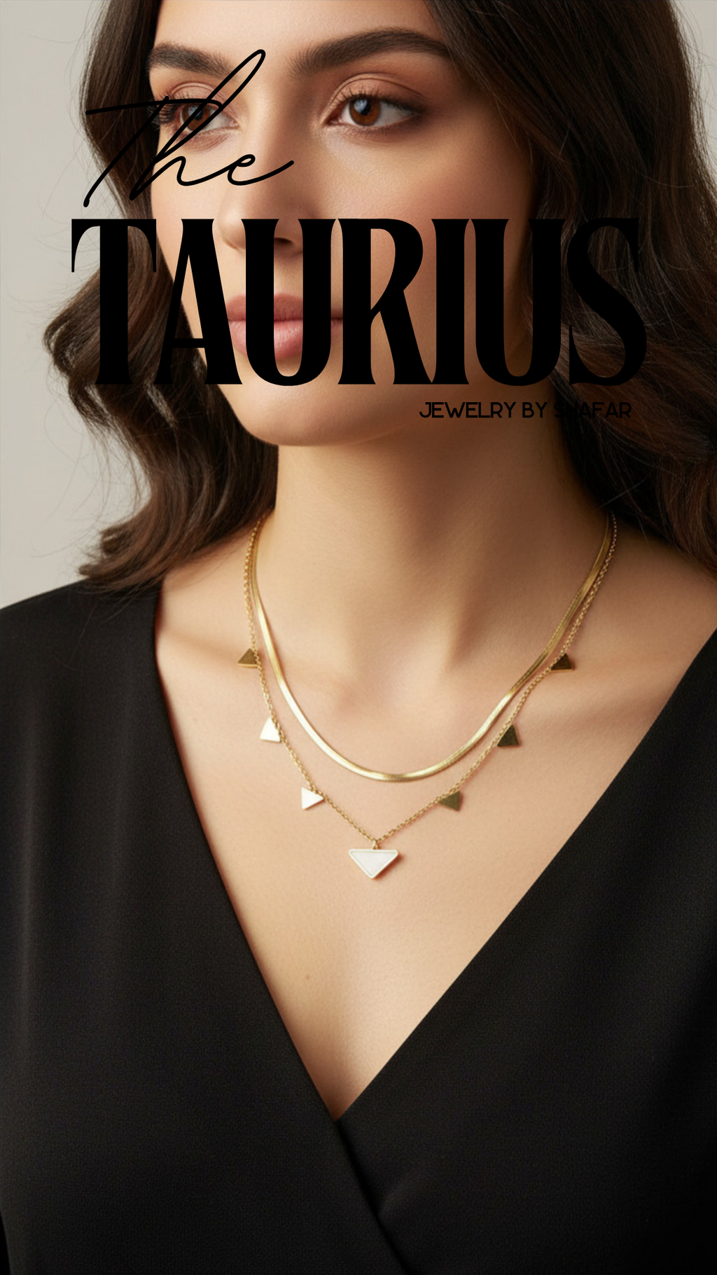 Gold Triangle Charm Layered Necklace