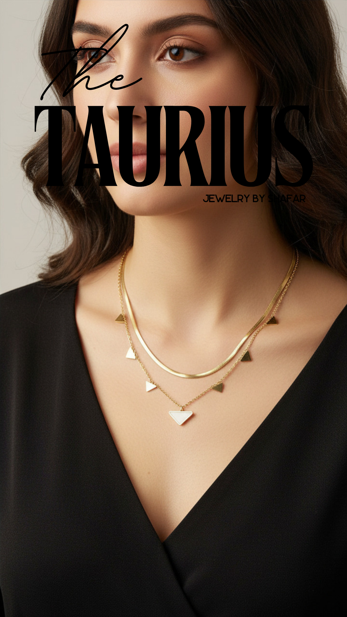 Gold Triangle Charm Layered Necklace
