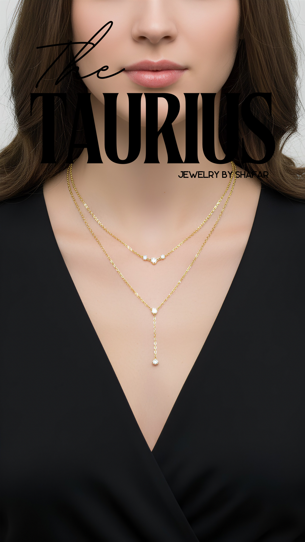 American Diamond Lariat Drop Layered Necklace