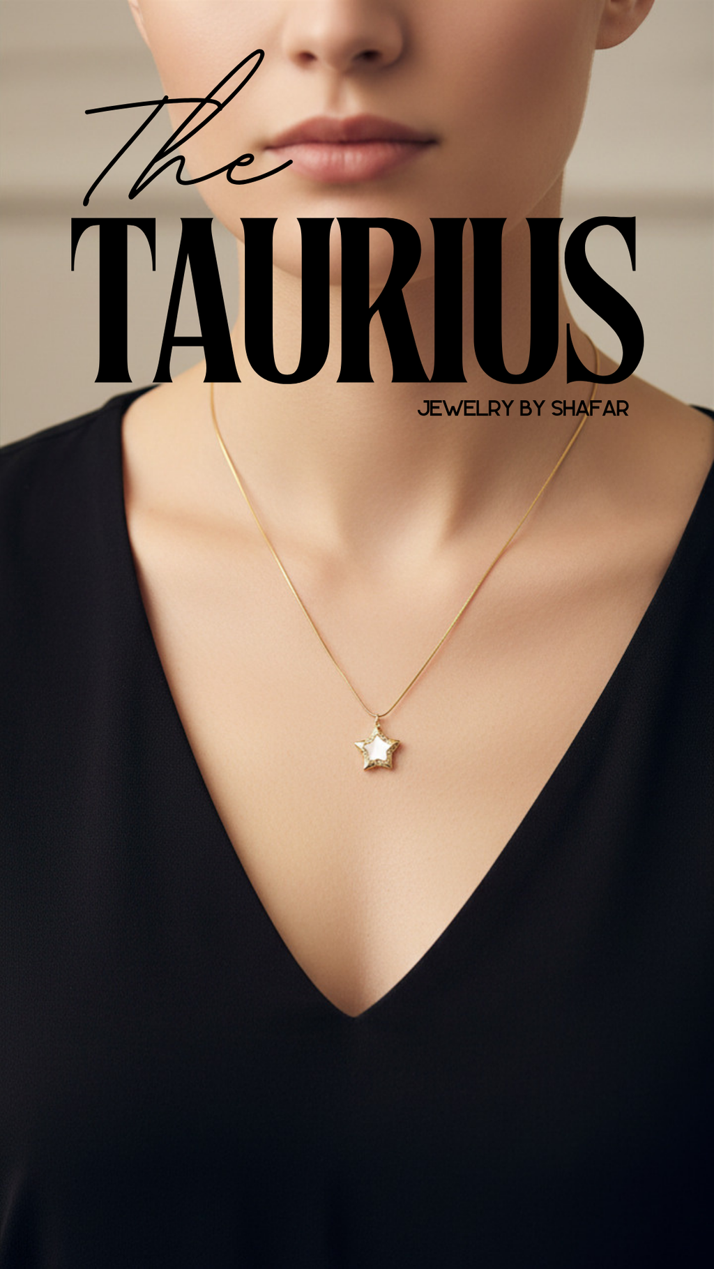 Gold Mother of Pearl Star Pendant Necklace