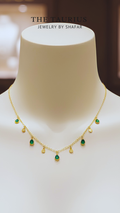 Emerald Green Droplet Charm Necklace