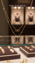 Double Layer Oval Link Pendant Necklace