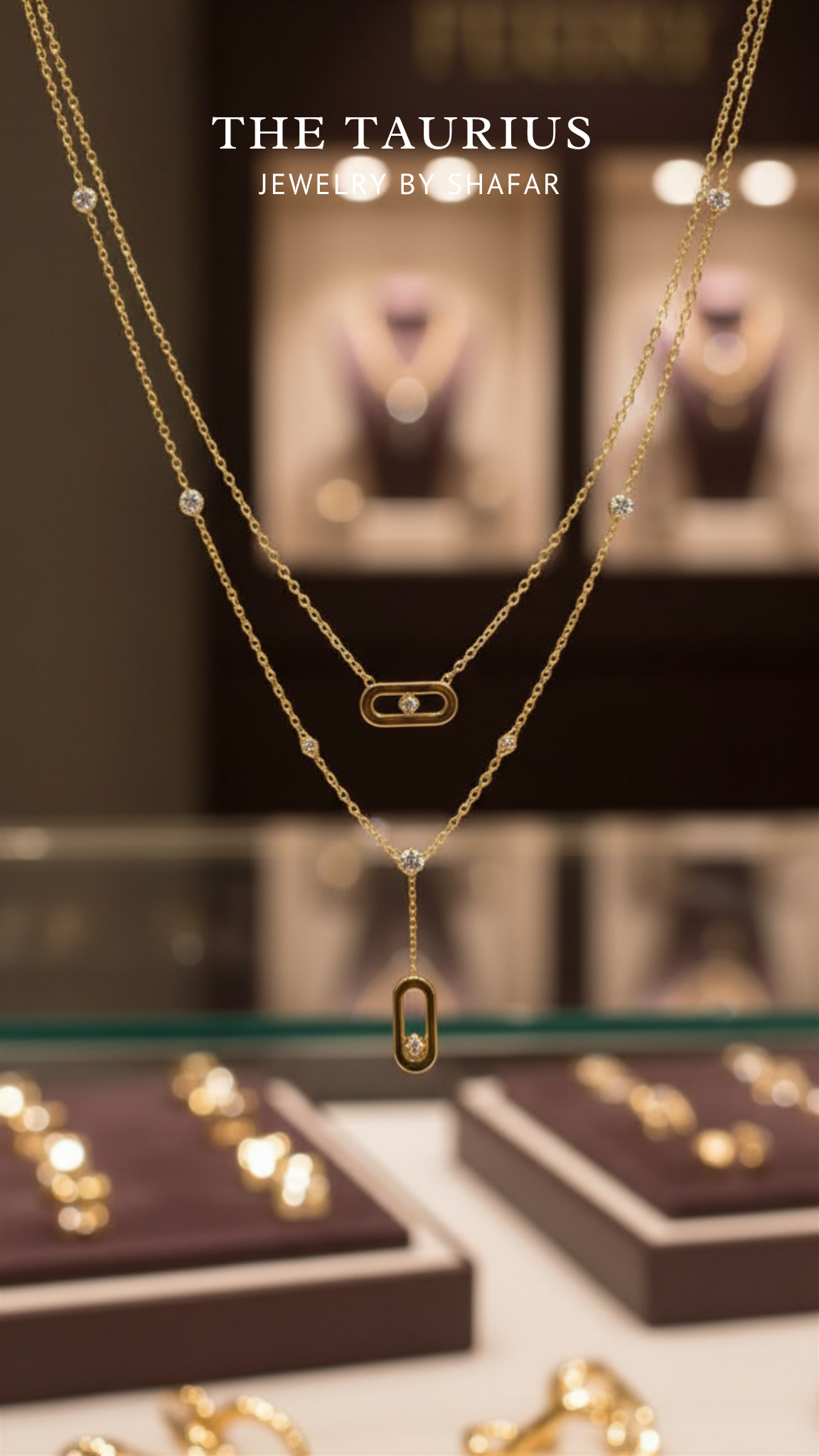 Double Layer Oval Link Pendant Necklace