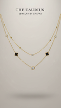 Double Layer Clover & Diamond Necklace