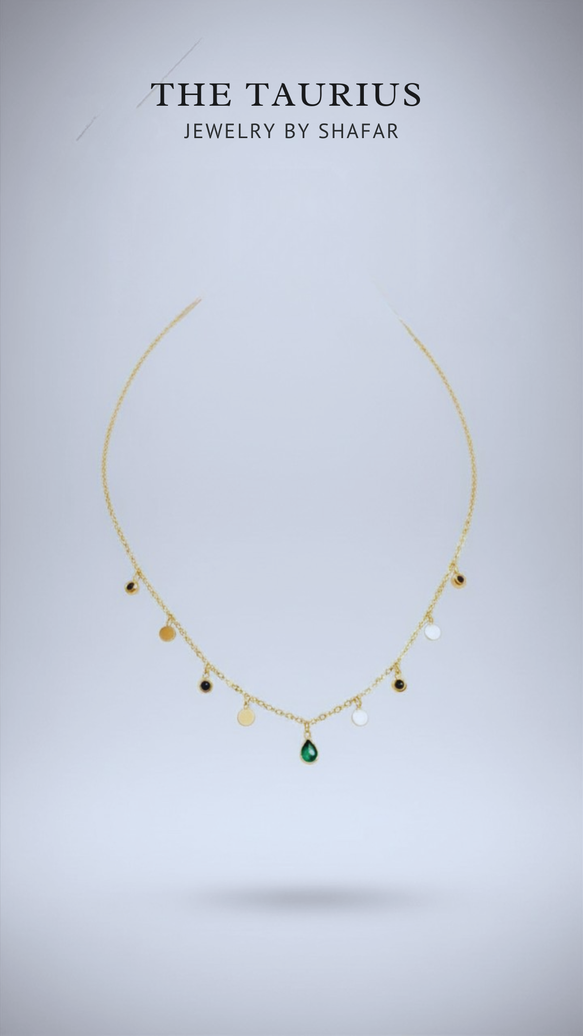 Emerald Teardrop Multi-Charm Necklace