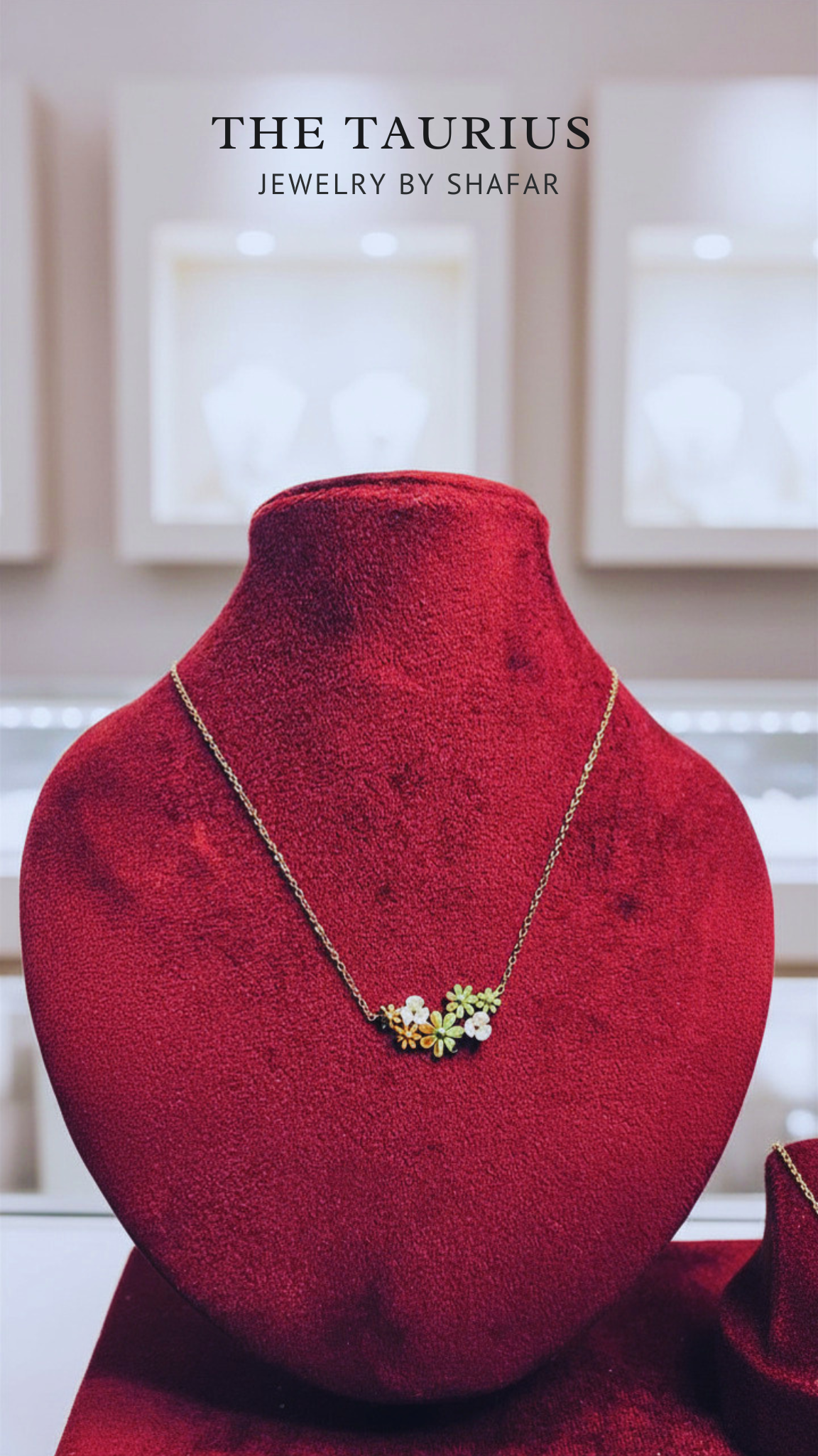 Enamel Flower Cluster Necklace