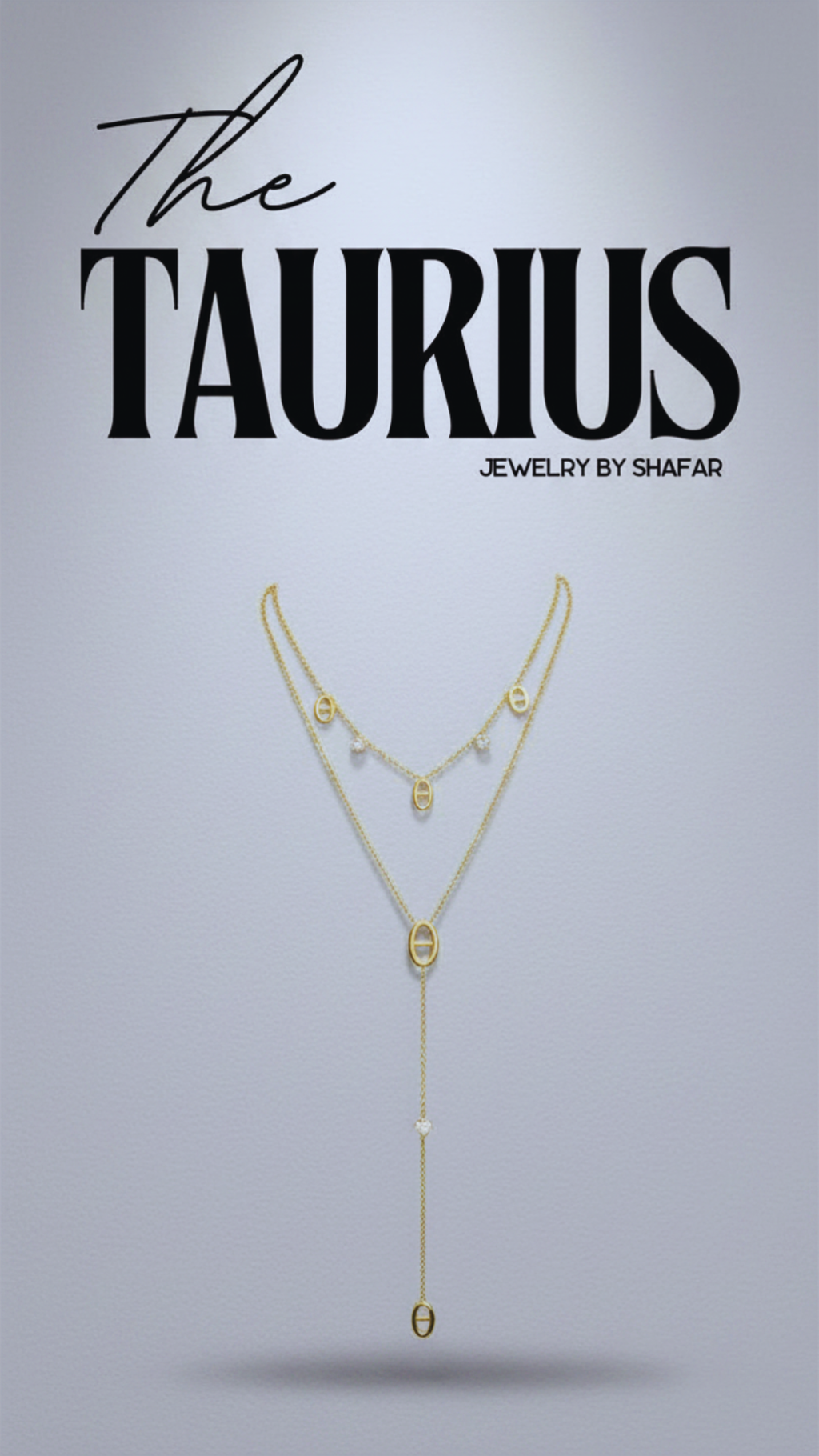 Double Layer Oval Link Lariat Necklace