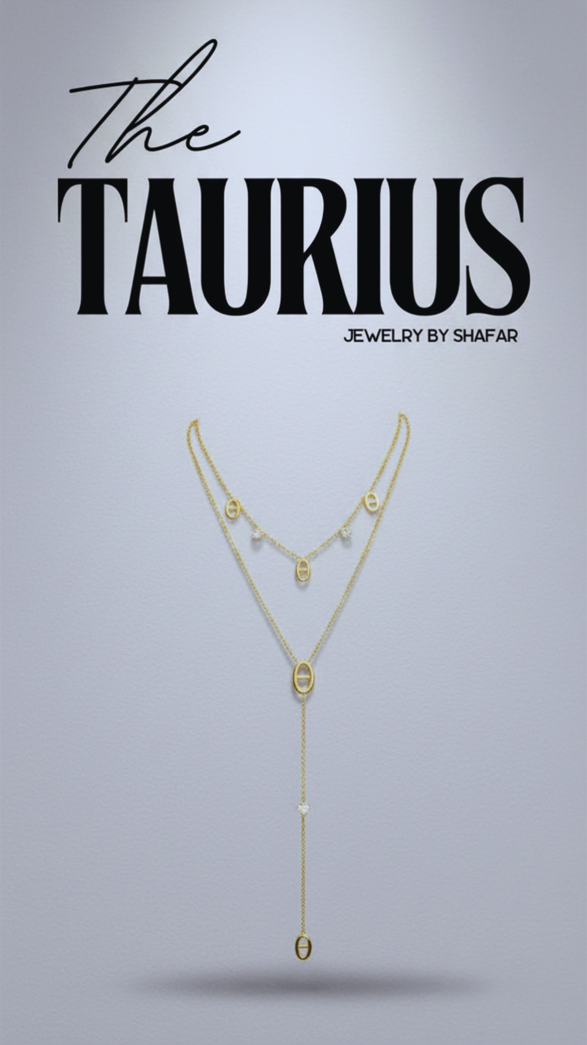 Double Layer Oval Link Lariat Necklace