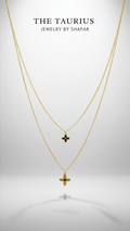 Double Layer Black & Gold Clover Pendant Necklace