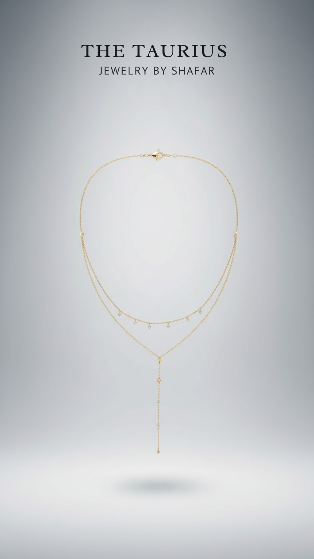 American Diamond Layered Lariat Necklace