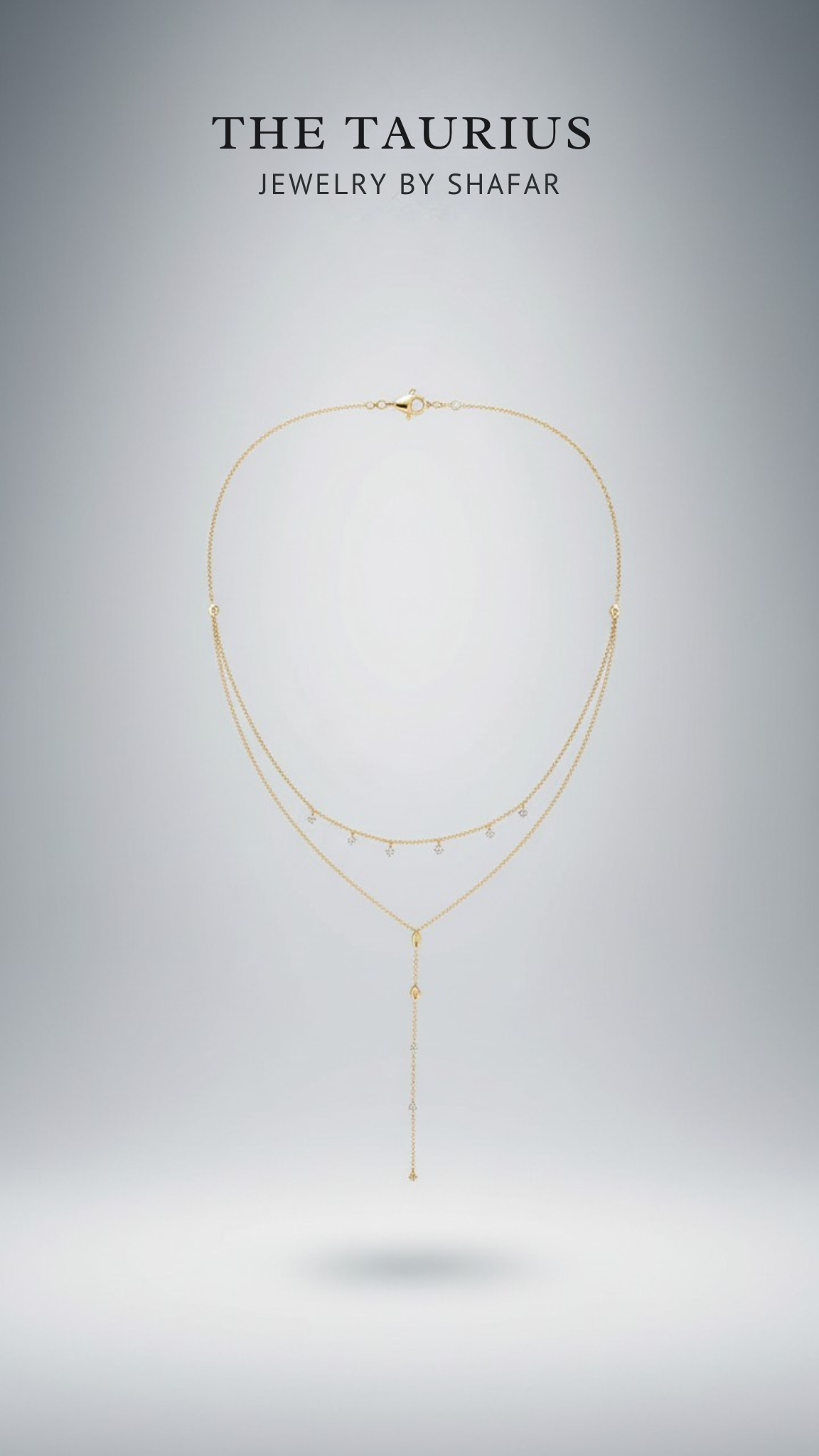 American Diamond Layered Lariat Necklace