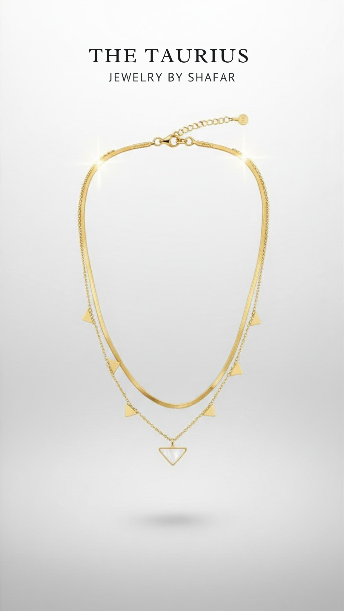 Gold Triangle Charm Layered Necklace