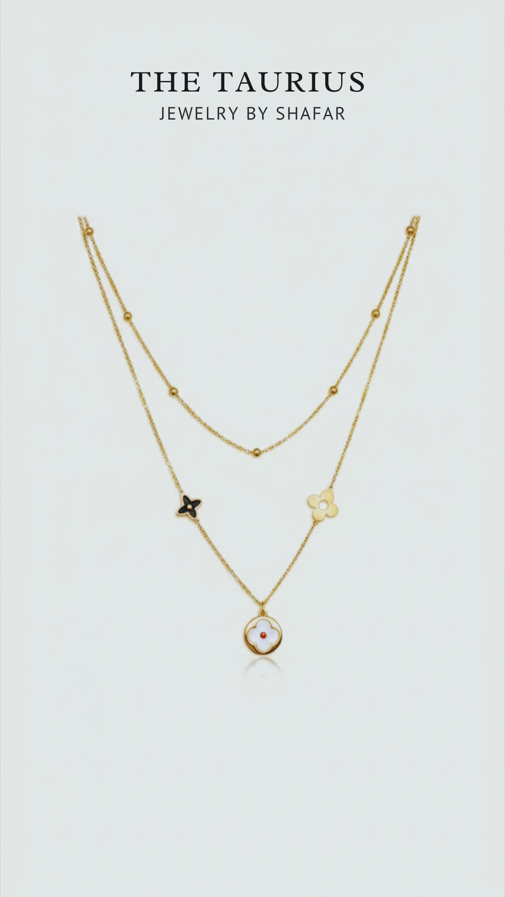 Gold Clover Charm Layered Necklace