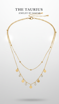 Gold Coin & Crystal Charm Layered Necklace