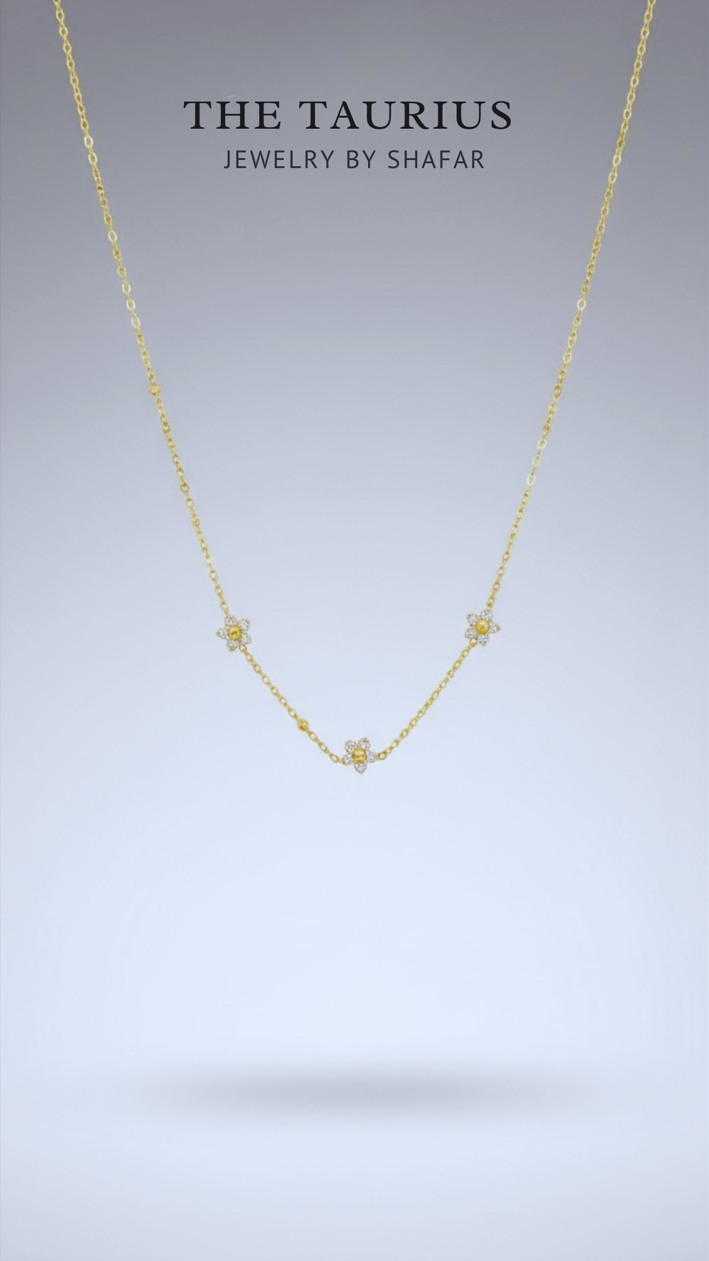 American Diamond Daisy Flower Station Necklace